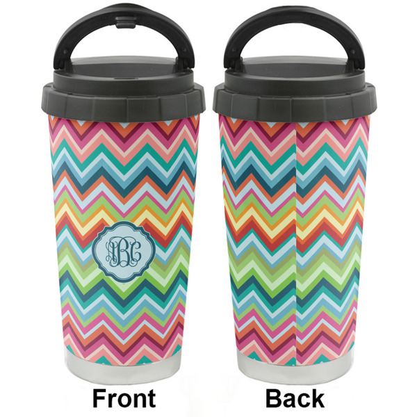 Retro Chevron Monogram Stainless Steel Travel Cup - Apvl