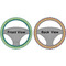 Retro Chevron Monogram Steering Wheel Cover- Front and Back