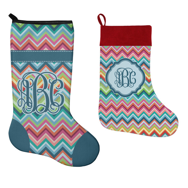 Retro Chevron Monogram Stockings - Side by Side compare