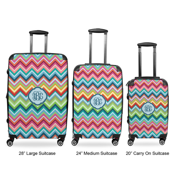 Retro Chevron Monogram Suitcase Set 1 - APPROVAL