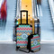 Retro Chevron Monogram Suitcase Set 4 - IN CONTEXT