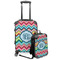 Retro Chevron Monogram Kids 2-Piece Luggage Set - Suitcase & Backpack