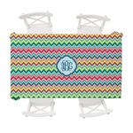 Retro Chevron Monogram Tablecloth - 58"x102" (Personalized)