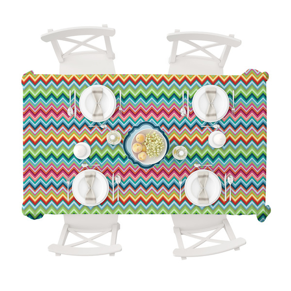 Retro Chevron Monogram Tablecloths (58"x102") - TOP VIEW