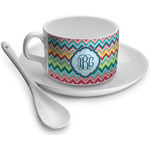 Retro Chevron Monogram Tea Cup - Single (Personalized)