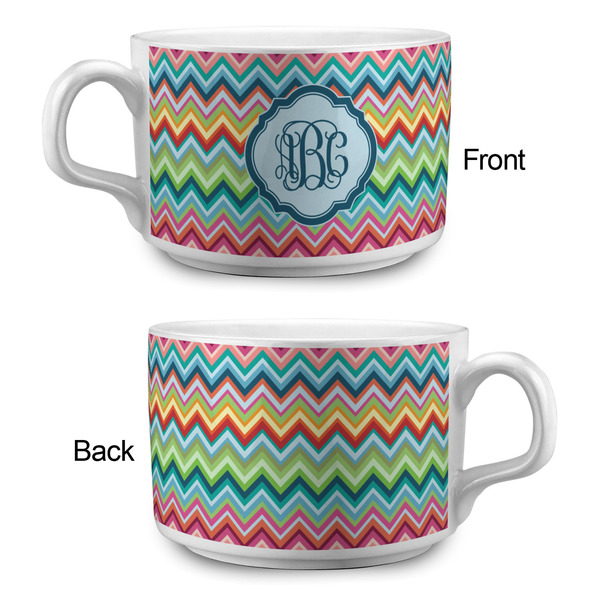 Retro Chevron Monogram Tea Cup - Single Apvl