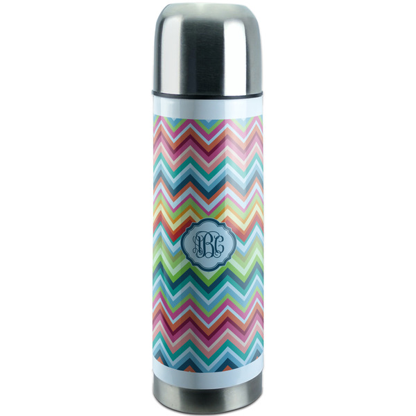 Custom Retro Chevron Monogram Stainless Steel Thermos (Personalized)
