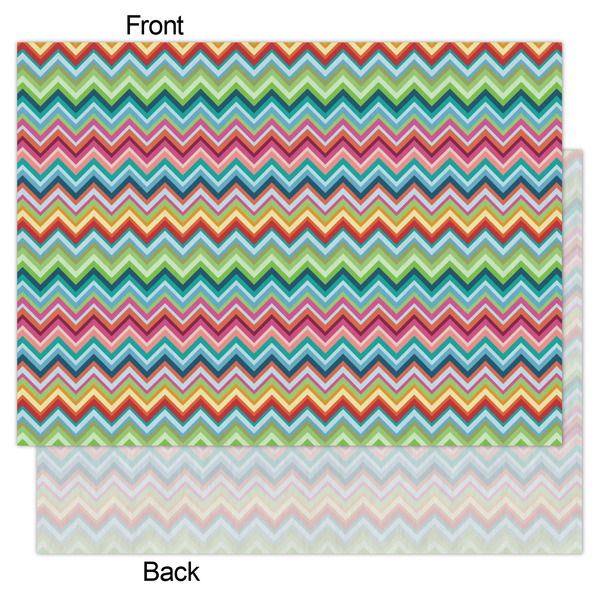 Retro Chevron Monogram Tissue Paper - Lightweight - Large - Front & Back