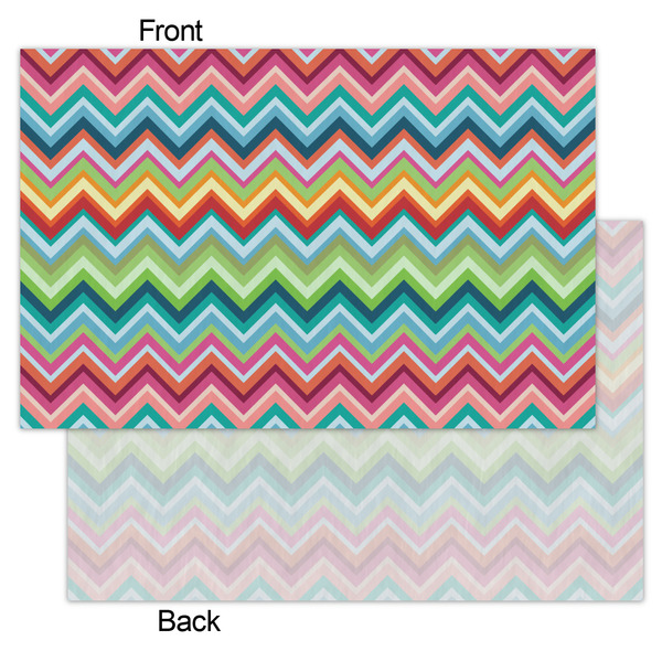 Retro Chevron Monogram Tissue Paper - Lightweight - Small - Front & Back