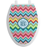 Retro Chevron Monogram Toilet Seat Decal - Elongated (Personalized)