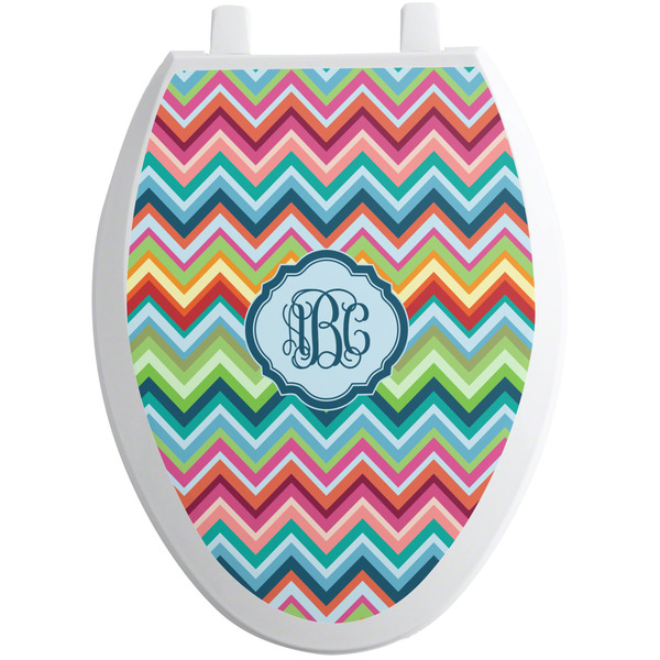 Retro Chevron Monogram Toilet Seat Decal