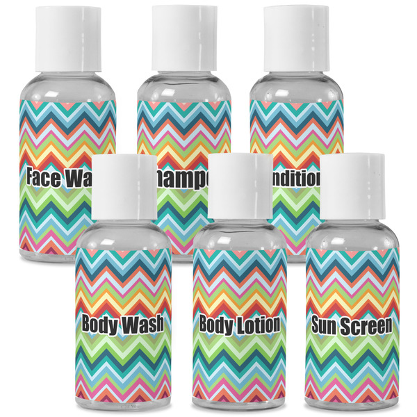 Custom Retro Chevron Monogram Travel Bottles (Personalized)