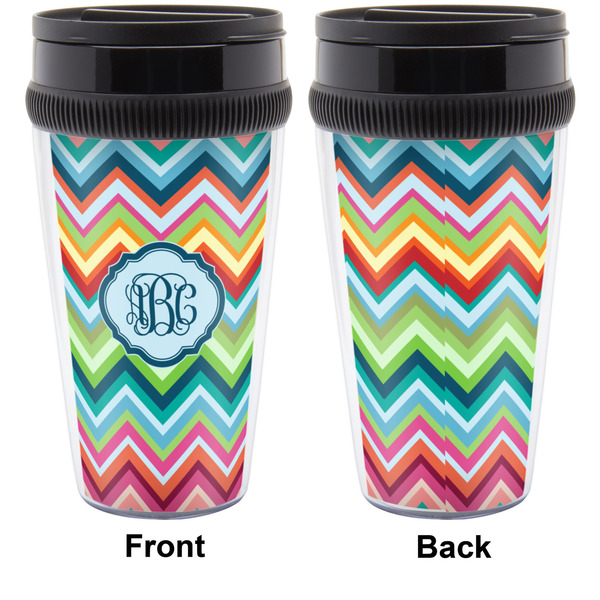Retro Chevron Monogram Travel Mug Approval (Personalized)