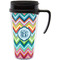 Retro Chevron Monogram Acrylic Travel Mug with Handle (Personalized)