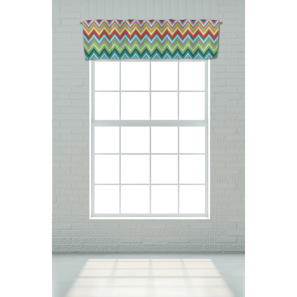 Retro Chevron Monogram Valance - On window