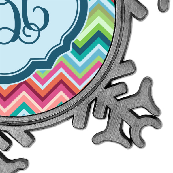 Retro Chevron Monogram Vintage Snowflake - Detail