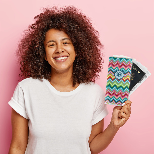 Retro Chevron Monogram Vinyl Document Holder - LIFESTYLE