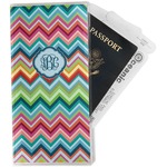 Retro Chevron Monogram Travel Document Holder
