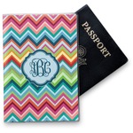 Retro Chevron Monogram Vinyl Passport Holder (Personalized)