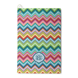 Retro Chevron Monogram Waffle Weave Golf Towel