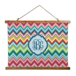 Retro Chevron Monogram Wall Hanging Tapestry - Wide
