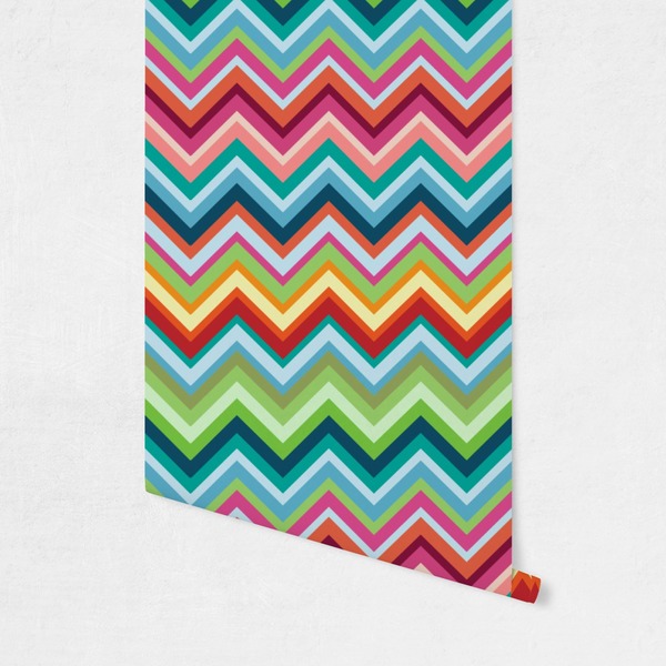 Retro Chevron Monogram Wallpaper on Wall