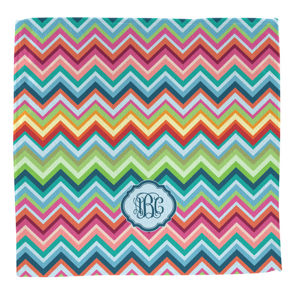 Retro Chevron Monogram Washcloth - Front - No Soap