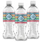 Retro Chevron Monogram Water Bottle Labels - Front View