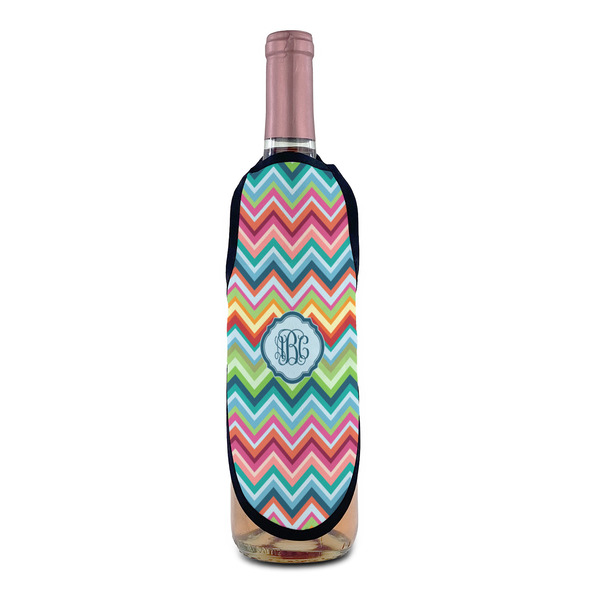 Retro Chevron Monogram Wine Bottle Apron - IN CONTEXT
