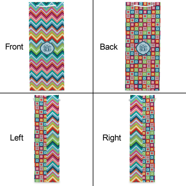 Retro Chevron Monogram Wine Gift Bag - Gloss - Approval