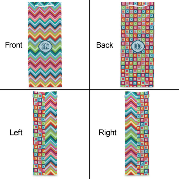 Retro Chevron Monogram Wine Gift Bag - Matte - Approval