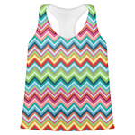 Retro Chevron Monogram Womens Racerback Tank Top - X Large