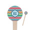 Retro Chevron Monogram 4" Round Wooden Food Picks - Single Sided
