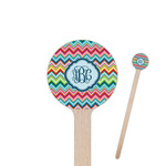 Retro Chevron Monogram Round Wooden Stir Sticks