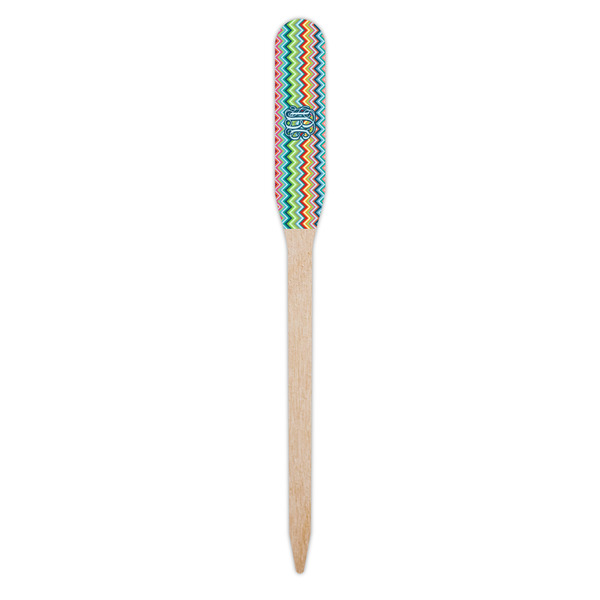 Retro Chevron Monogram Wooden Food Pick - Paddle - Single Pick