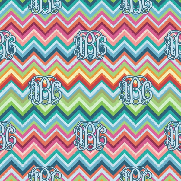 Retro Chevron Monogram Wrapping Paper Square