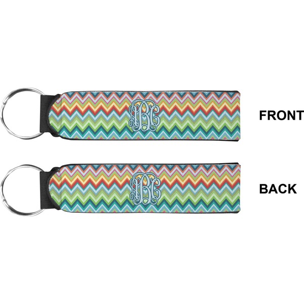 Retro Chevron Monogram Wristlet (Front + Back)