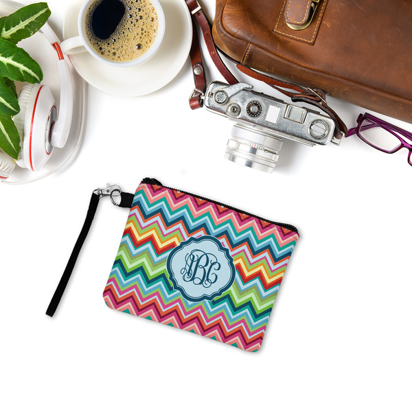 Retro Chevron Monogram Wristlet ID Cases - LIFESTYLE