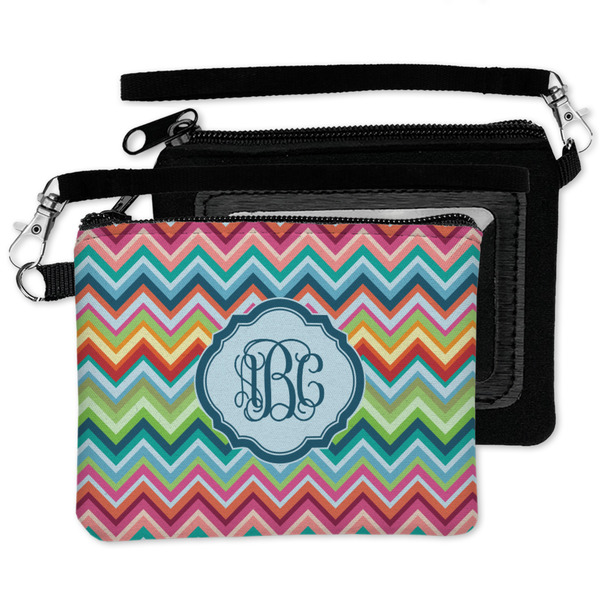 Retro Chevron Monogram Wristlet ID Cases - MAIN