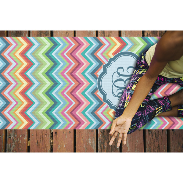 Retro Chevron Monogram Yoga Mats - LIFESTYLE