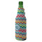 Retro Chevron Monogram Zipper Bottle Cooler - ANGLE (bottle)