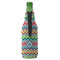 Retro Chevron Monogram Zipper Bottle Cooler - BACK (bottle)