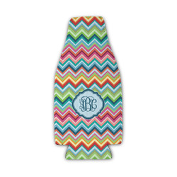 Retro Chevron Monogram Zipper Bottle Cooler