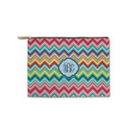 Retro Chevron Monogram Zipper Pouch - Small - 8.5"x6" (Personalized)