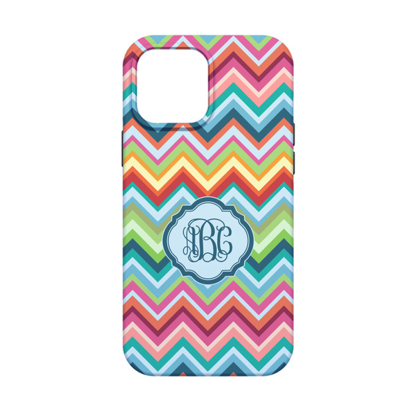Retro Chevron Monogram iPhone 13 Mini Tough Case - Back