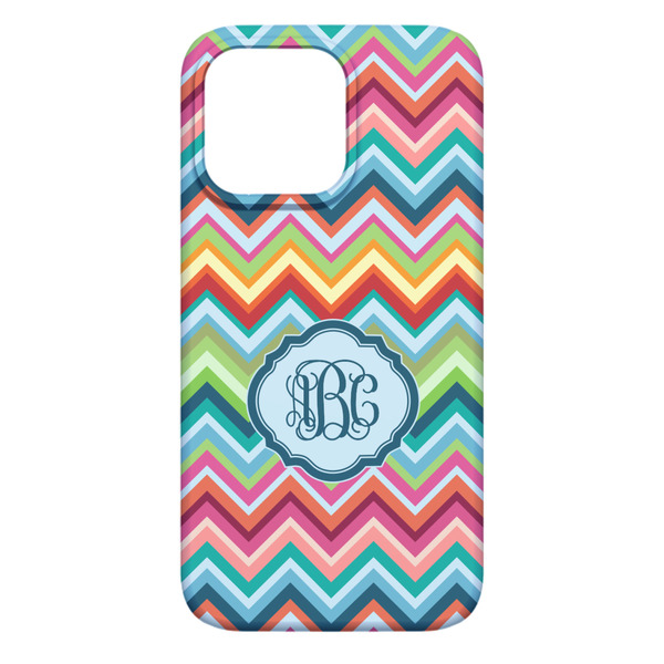 Retro Chevron Monogram iPhone 13 Pro Max Case - Back