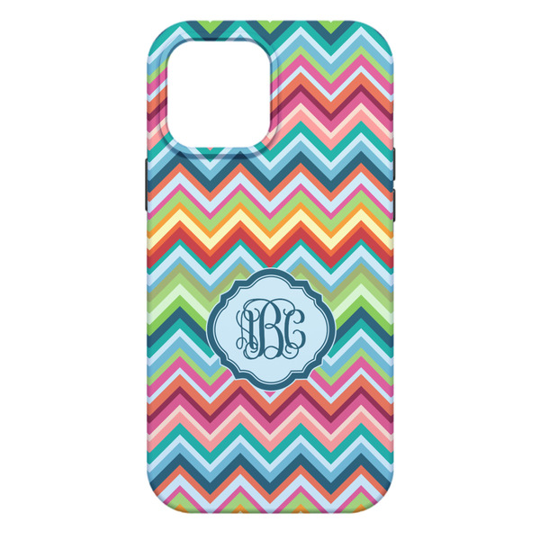 Retro Chevron Monogram iPhone 13 Pro Max Tough Case - Back