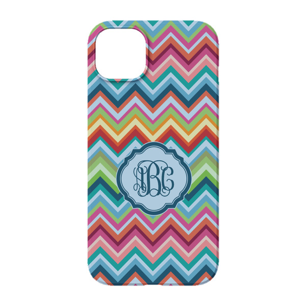 Retro Chevron Monogram iPhone 14 Case - Back