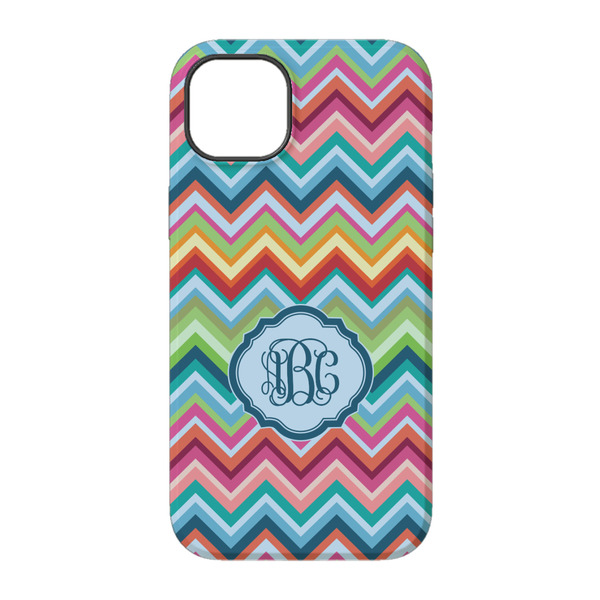 Retro Chevron Monogram iPhone 14 Pro Tough Case - Back