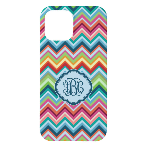 Retro Chevron Monogram iPhone 15 Plus Case - Back